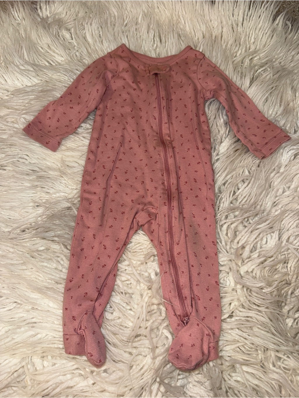 Carter's Dusty Rose Footed One-Piece With Tiny Print